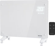 Auronic Electric Heater - Convector Heater with Thermostat and Remote Control - Glass Panel Heater - 1500W Heater - White