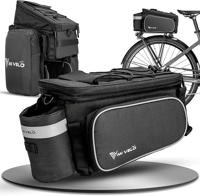 MIVELO Pannier - Imperméable et réfléchissant - 20 litres - Noir réfléchissant