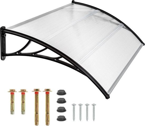 tectake® - Auvent de porte - auvent de porte d'abri - polycarbonate - largeur 120 cm - 401264