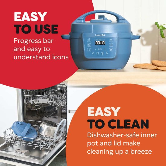 Multicuiseur Instant Pot Classic Mini 3,8 L, bleu « Daydream » - Autocuiseur 7-en-1 - Mijoteuse - Cuiseur vapeur - Yaourtière - Jusqu'à 4 portions - Design compact - Cuisson jusqu'à 70 % plus rapide