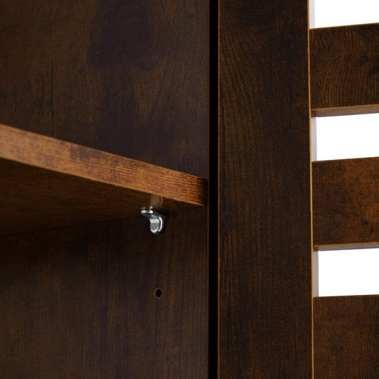 tectake - Buffet liège industriel foncé - table de nuit, armoire de chambre - 404221