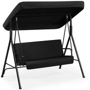 Balançoire Hollywood 3 places Yaheetech avec pare-soleil réglable - 170 x 112,5 x 162,5 cm - Noir