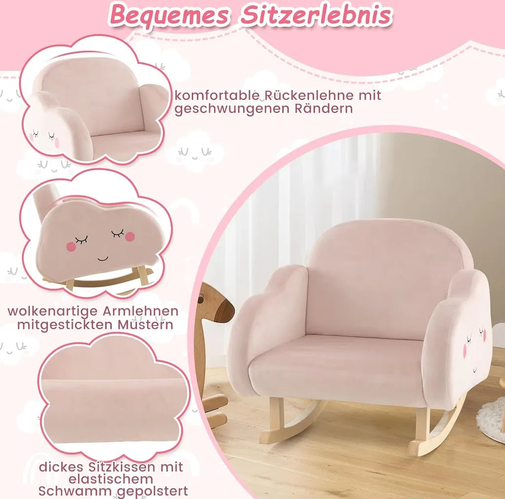 COSTWAY Chaise à bascule pour enfants Rose