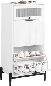 SoBuy FSB95-W Buffet - Meuble de cuisine blanc avec roulettes et étagères