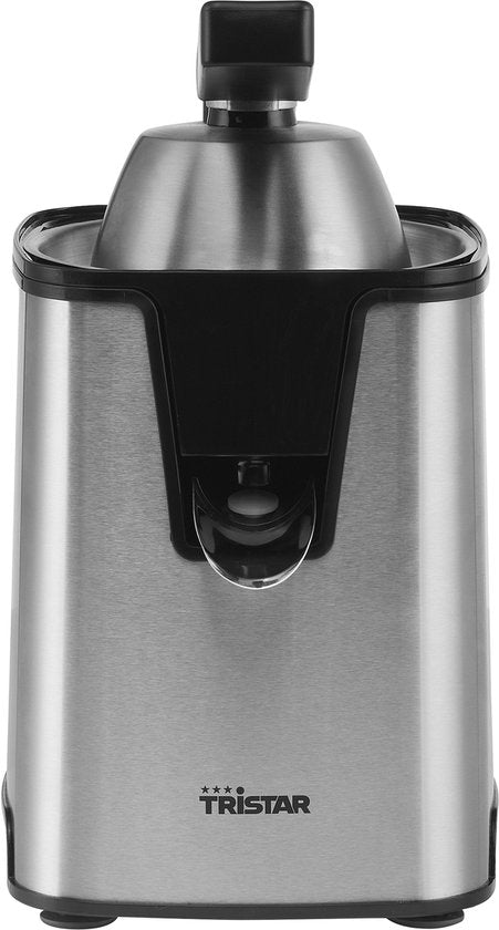 Presse-agrumes électrique Tristar - CP-3009 - 350 W - Avec 2 cônes de pressage, filtre à pulpe, système anti-gouttes, levier de pressage - Acier inoxydable