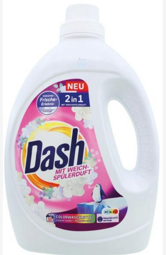 Dash 2w1 - Lessive - Protection des couleurs - 50 lavages - 2,25 l