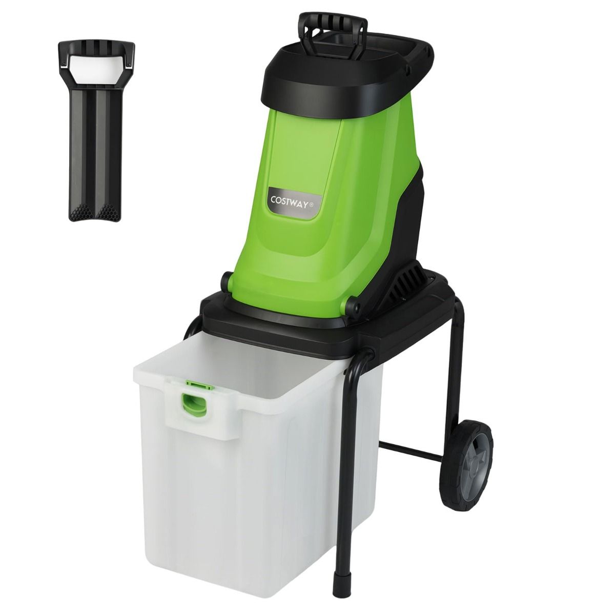 Broyeur de jardin électrique Coast - Moteur de 2 800 W - Bac de collecte de 50 litres - Vert et noir