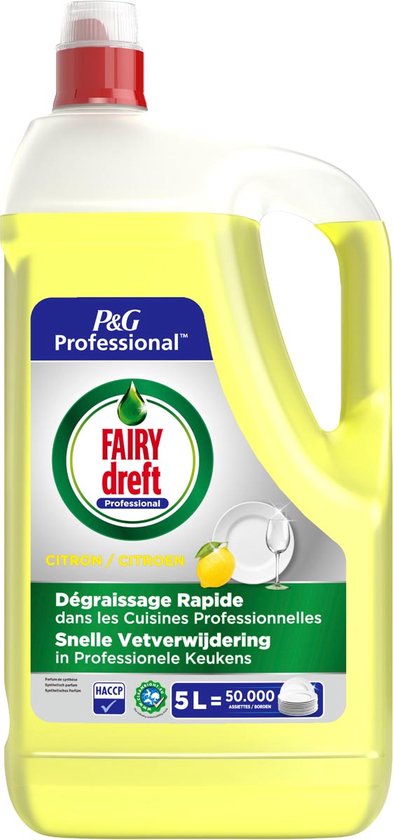 Liquide vaisselle Dreft au citron - 2 x 5 litres - Lot économique