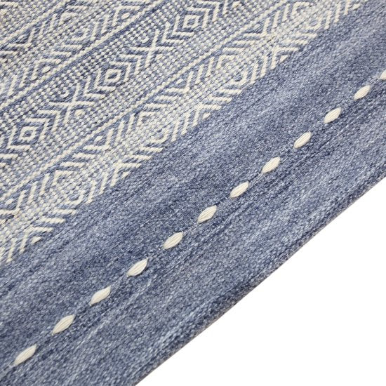 Tapis d'extérieur AXI Rhodos – Rectangulaire – 200 x 290 cm – Bleu – Motif géométrique – Tapis d'extérieur – Résistant aux intempéries et aux UV – Tissage plat – Tapis de jardin – Pour l'intérieur et l'extérieur – Tissé à la main