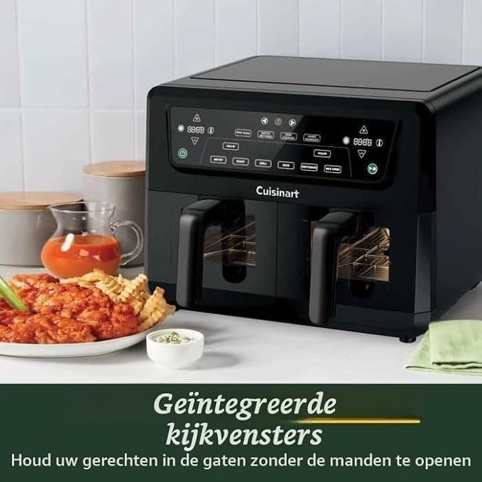 Friteuse à air chaud Cuisinart XXL 10,4 L – Double bac 2 x 5,2 L – 2 400 W – Sans PFAS