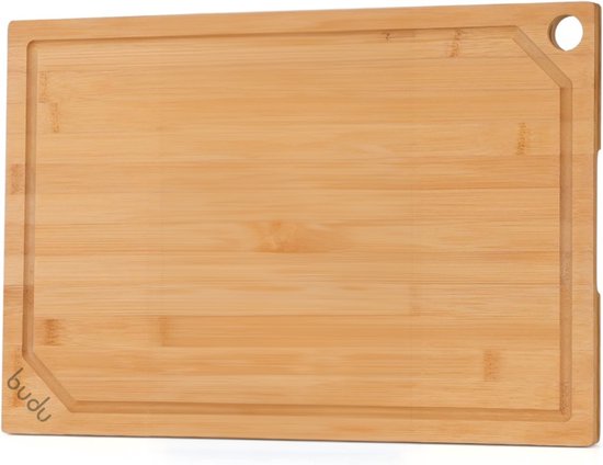 Planche à découper Budu en bambou avec tranchée à jus - Planche à découper en bois - Planches à découper en bois - Planche à découper cadeau - 37 x 25 cm