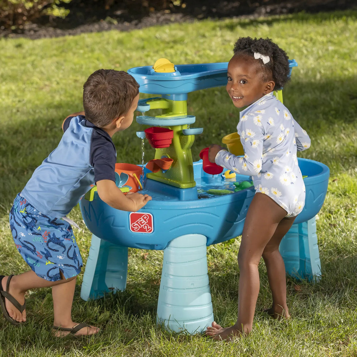 Step2 Double Showers Splash Water Table 81cm Plastic Blue