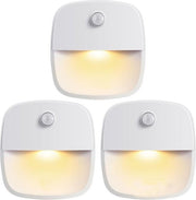 TIKKENS® Veilleuse avec détecteur de mouvement - 3 pièces - Lumière LED pour placard et escalier avec détecteur - Sans batterie