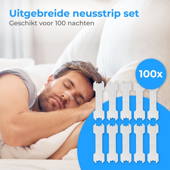 Nuvance Bandelettes nasales 100 pièces - Pansements nasaux - Transparent - Pansements anti-ronflement - Écarteur nasal - Ronflement - Meilleure respiration