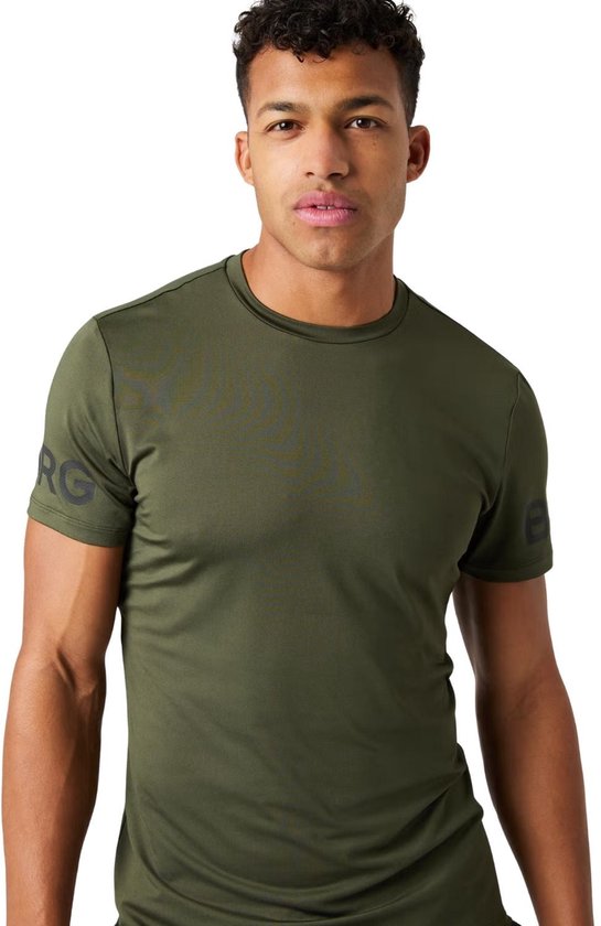T-shirt de sport Björn Borg pour homme à manches courtes - Blanc - Polyester recyclé - Taille M