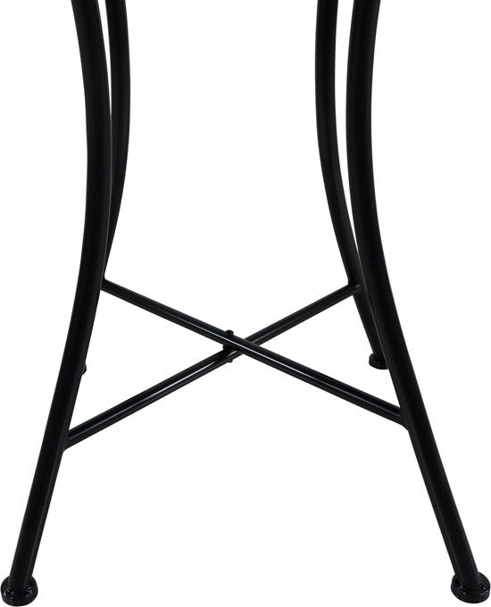 Table de bistrot AXI Amélie - Yellow Breeze – Table de jardin en métal – Ronde – 60 x 60 x 75 cm - Effet mosaïque – Incrustée de carreaux en céramique – Pour le jardin, la terrasse et le balcon