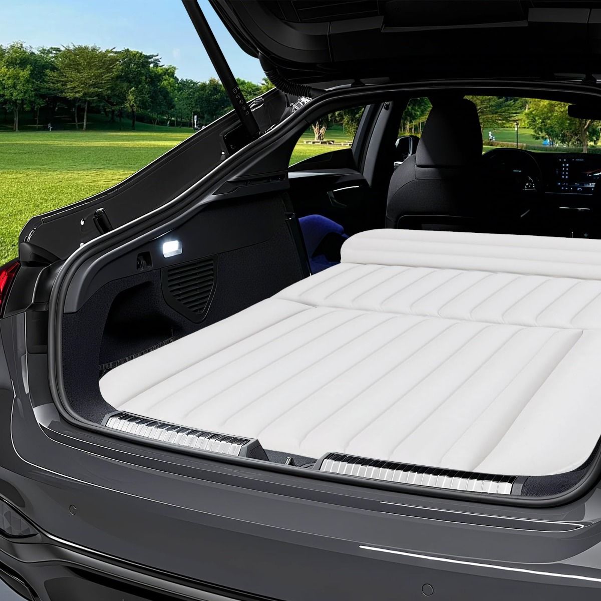 Matelas gonflable Coast pour voiture - Modèle réversible - Pompe et sac de transport inclus - 190 x 130 cm Gris