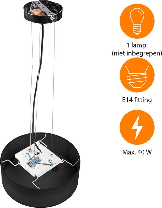 Plafonnier Smartwares - Ø 20 cm - Noir - E14 - 10.004.59