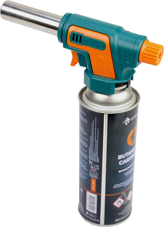 Brûleur à gaz Eurocatch 1 300 °C - Pour cartouche de 227 g - Allumage électrique - Puissance de combustion réglable - Brûleur à souder / Brûleur à crème brûlée
