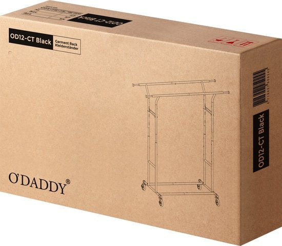Porte-vêtements O'DADDY® sur roulettes - Portemanteau - Tringle à vêtements - Réglable et extensible - Roulettes industrielles - Métal - Stable jusqu'à 110 kg - Noir