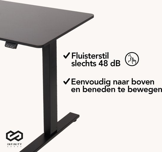 Infinity Goods Bureau assis-debout - électrique réglable en hauteur - 120 x 60 CM - noir