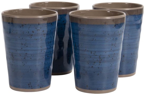 Bo-Camp - Tasse - Halo - Bleu - Lot de 4