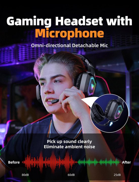 Casque Onikuma GT806 : filaire et sans fil, arceau, gaming, Bluetooth, noir