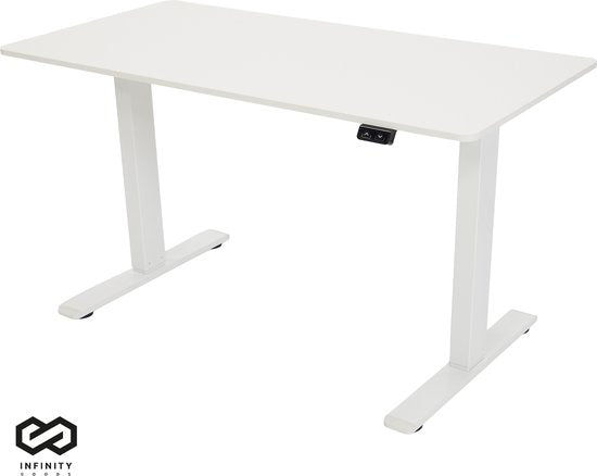 Infinity Goods Zit Sta Bureau - Elektrisch Verstelbaar In Hoogte - 140 x 60 CM - Wit