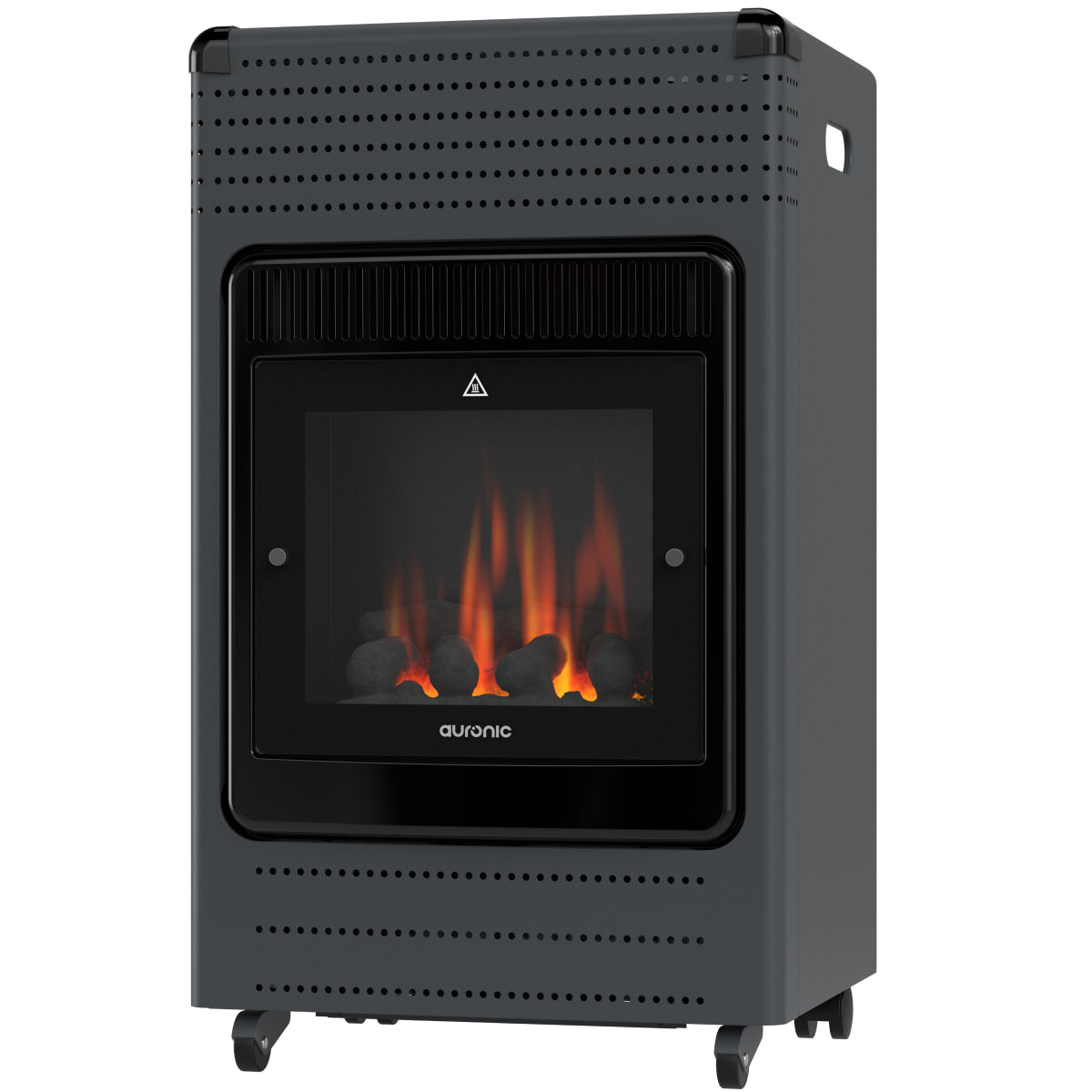 Chauffage à gaz portable Auronic – 3 400 W – Effet flamme – 2 réglages de chaleur – Jusqu'à 50 m²