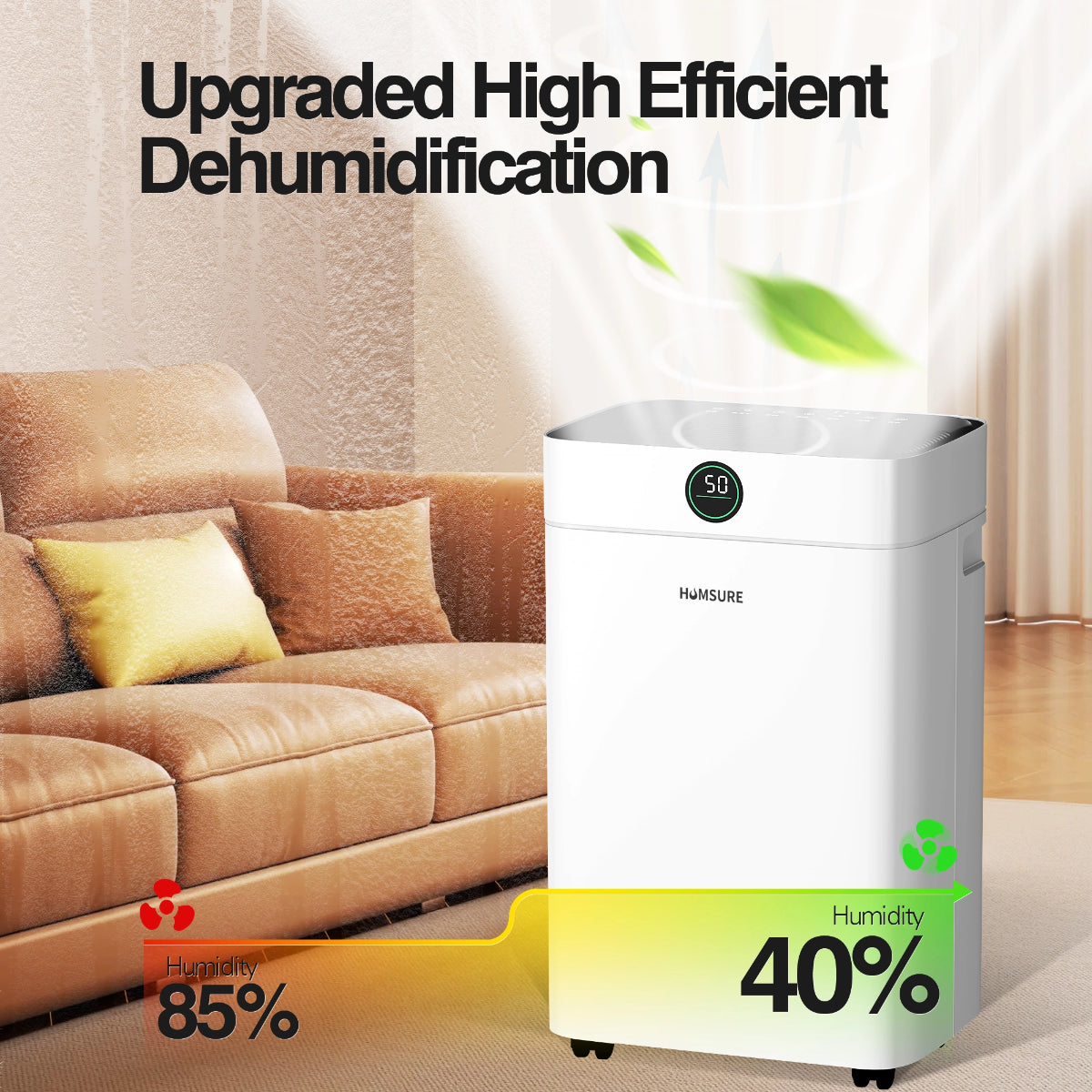 Déshumidificateur HUMSURE - 20 l/jour - réservoir de 2,8 litres