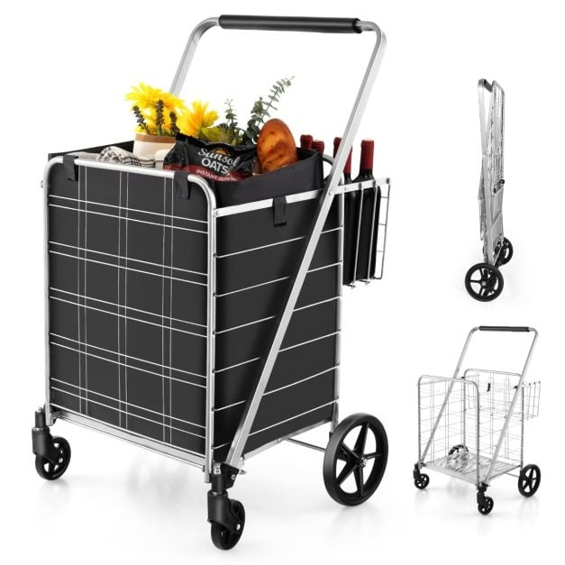 Chariot à provisions pliable Coast Chariot à provisions pour usage intensif Doublure imperméable Capacité de 126 L Chariot à outils portable