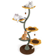 Arbre à chat Coast - motif tournesol - 5 plateformes - jaune, marron et vert - 175 cm