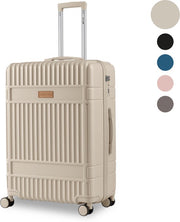 SKYCASES – Valise de voyage moyenne – Classic Heritage – Légère – Serrure TSA – 66 x 45 x 26 cm – 63 L – Valise à roulettes M – Roulettes silencieuses – Beige