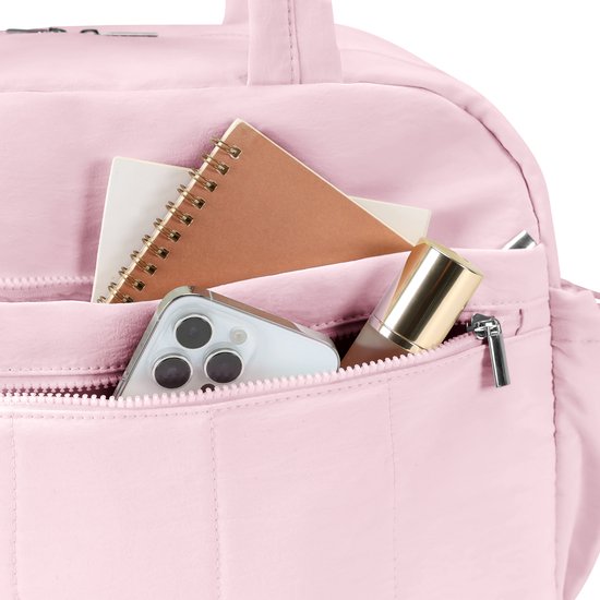 Skycases Weekend Bag - Article personnel - Bagage à main pour Ryanair et Transavia - Imperméable et spacieux - Compartiments intelligents - Idéal pour le voyage et l'utilisation quotidienne - Rose