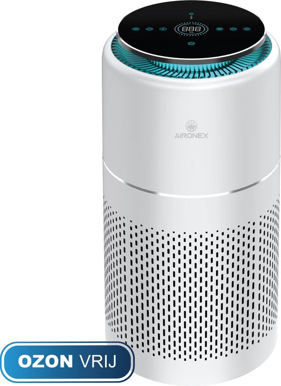Purificateur d'air Aironex avec filtre HEPA - 40 m2 - Convient au salon, à la chambre à coucher, au bureau, à la chambre de bébé - Indicateur de la qualité de l'air - Fonctionne contre les acariens, le rhume des foins, les allergies, la poussière - Élimin