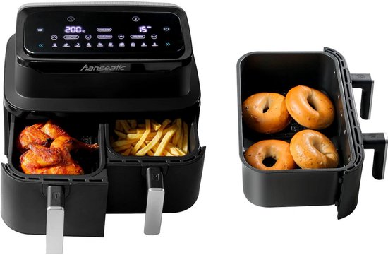Hanseatic HAF212600D Friteuse à air chaud 2 en 1