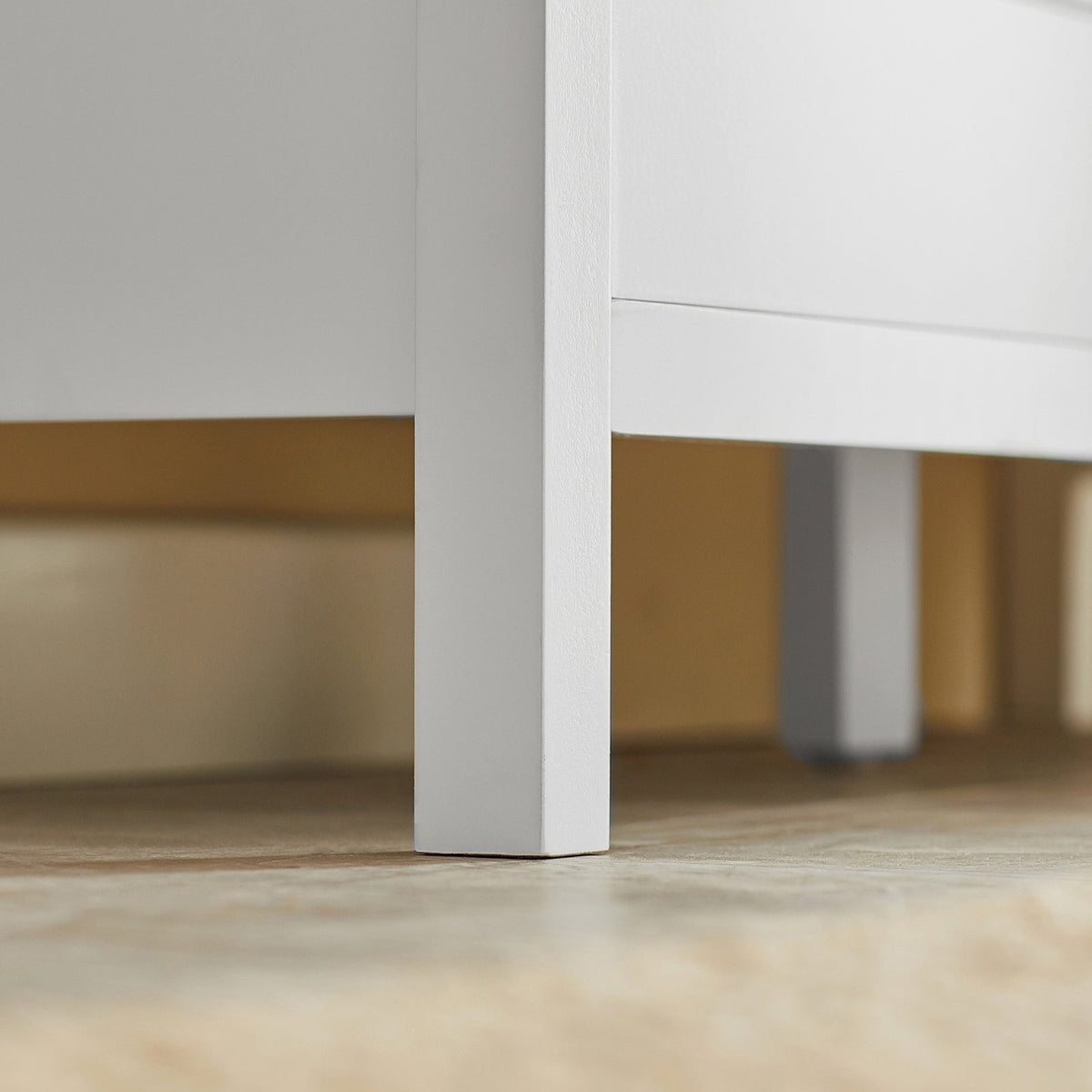 SoBuy Banc à chaussures avec 2 tiroirs - Max. 150 kg - 91 x 30 x 50 cm - Blanc/ Gris