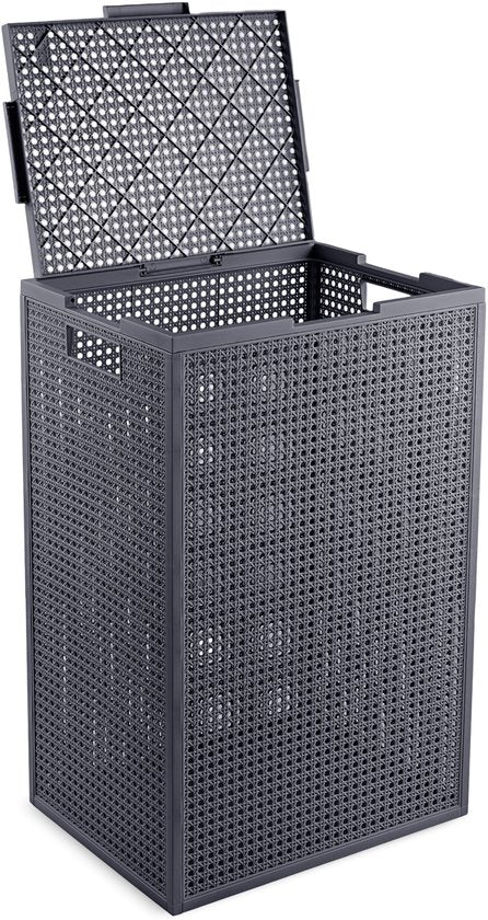 Panier à linge Curver Kaya avec couvercle - 60 L - 38 x 29 x 58,5 cm - Anthracite