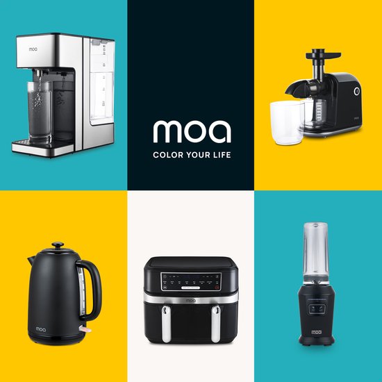 MOA Kettle 1,8 Liter - Bouilloire électrique - Avec filtre anti-calcaire et antidérapant - 2200W - Noir