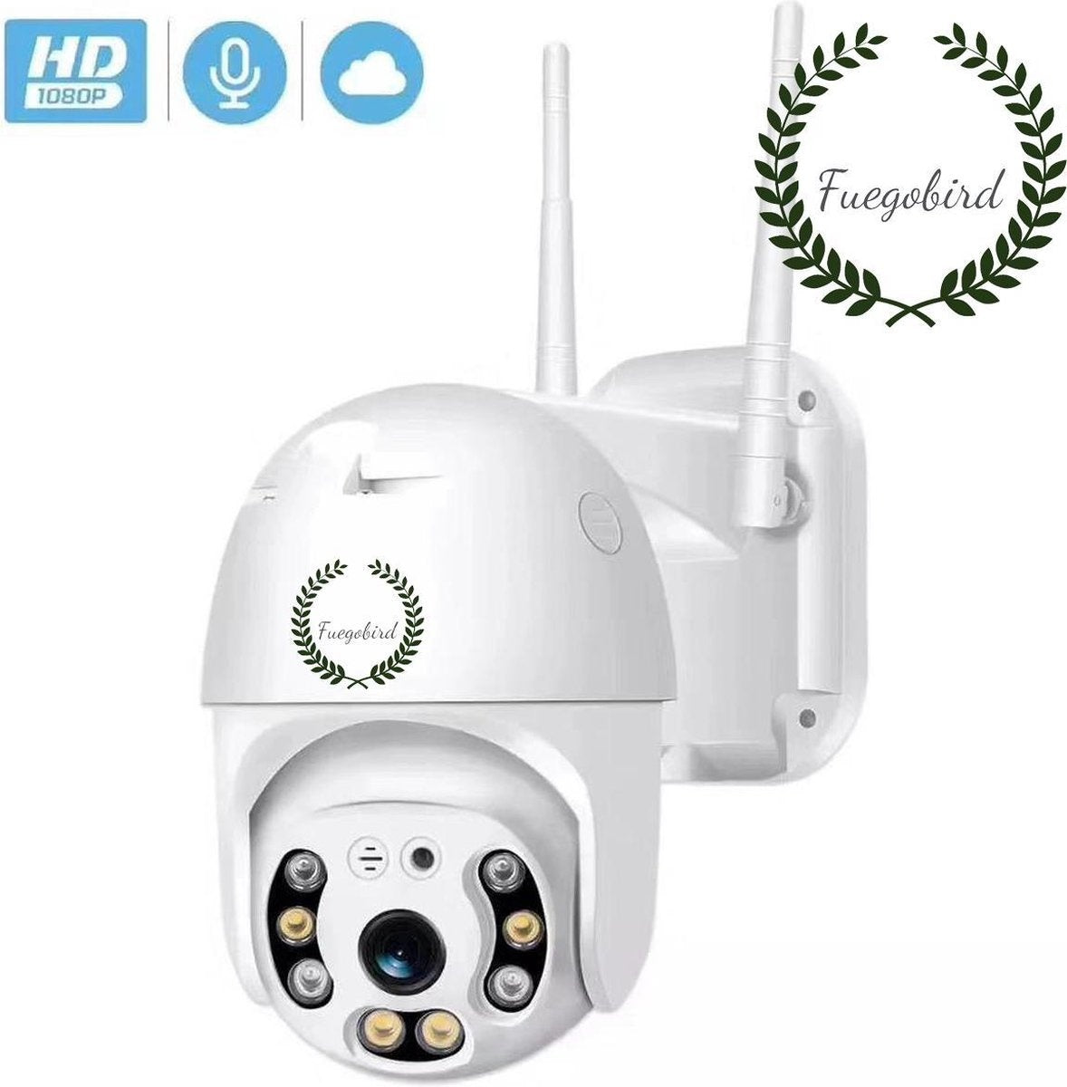 Caméra de sécurité extérieure - Fuegobird - Caméra IP - Smart Wifi Waterproof IP66 - extérieur - rotation et inclinaison - Support 2.4G/5G WIFI - 1080P