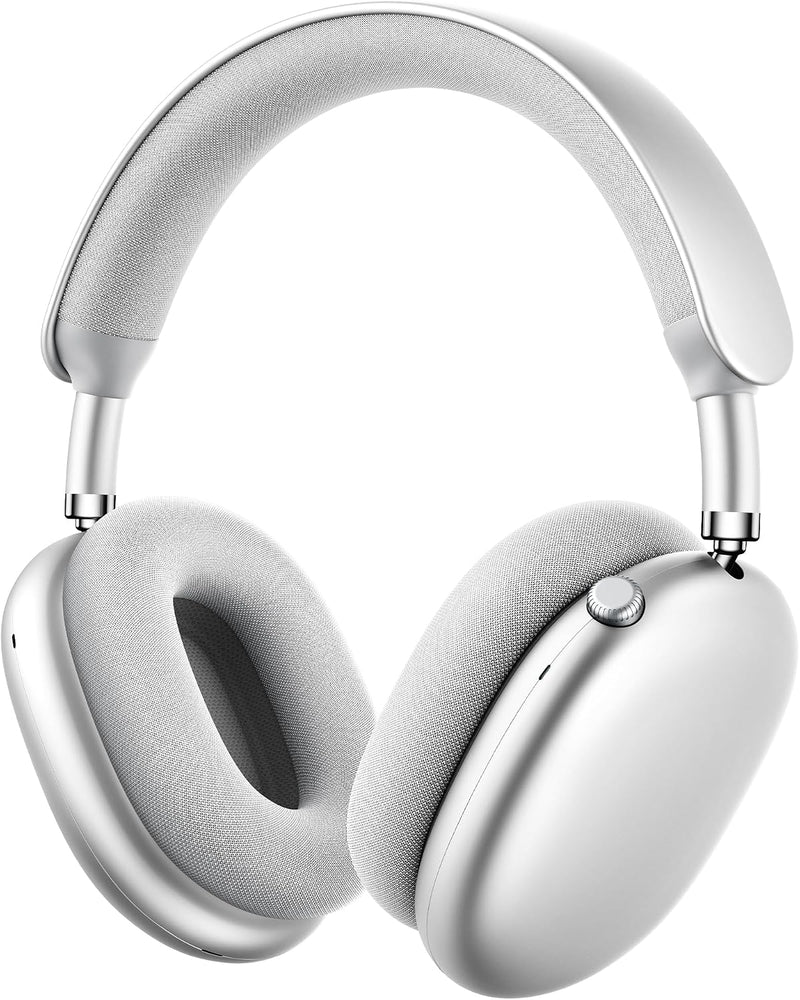 Casque sans fil circum-auriculaire Picun F8 Pro - Réduction de bruit hybride - 140 heures d'autonomie - Bluetooth - Argent