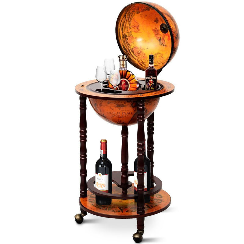Costway - Porte-bouteilles - Globe bar - Porte-bouteilles - Globe bar - ⌀ 45 cm - Marron