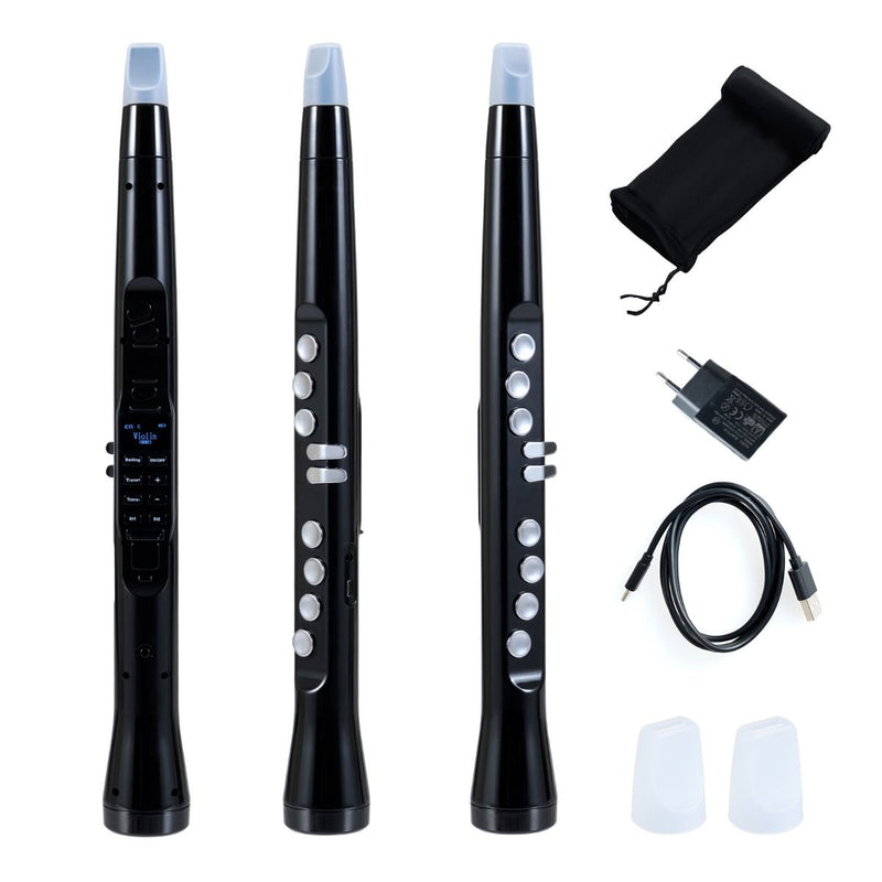 Instrument à vent électronique Coast - Saxophone numérique portable - 100 sons - Noir - 4,5 x 42,5 cm