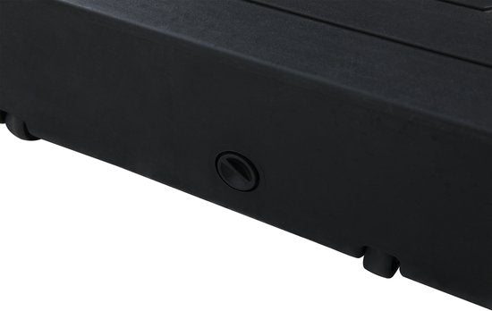 Pied de parasol AXI à remplir – Noir – 82 x 82 x 19 cm – Avec 2 roues – Avec poignée – Pour parasols suspendus jusqu’à 3 x 3 m ou d’un diamètre de 3 m – Plastique HDPE – Remplissable avec 115 litres d’eau