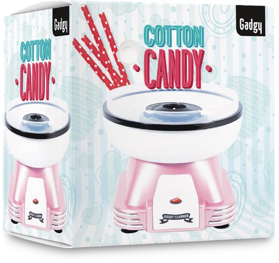 Machine à barbe à papa Gadgy Retro rose, avec 10 bâtonnets et une cuillère doseuse - Machines à barbe à papa - Bonbons - Fête d'enfants - Sucre pour barbe à papa - Cotton Candy