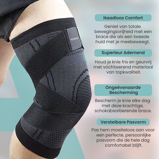 MR. PANACHE Genouillère - Genouillère Femme - Genouillère Arthrose - Genouillère Soutien Genou - Genouillère Patella - Soulagement des douleurs articulaires - Genouillère Charnière - Genouillère Ménisque - Taille L - Noir