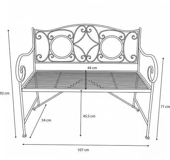 Banc de jardin AXI Margot Mozaïek Ster – Gris/marron – Banc de jardin en métal – 107 x 54 x 92 cm – Banc de jardin pour 2 personnes – Aspect mosaïque – Incrusté de carreaux de céramique – Pour le jardin, la terrasse et le balcon