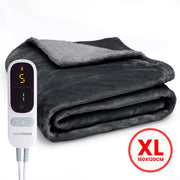 Couverture électrique Seranova - Fils de chaleur supplémentaires - Modèle Premium - 160x120 cm - Couverture chauffante pour 1 personne - Sherpa polaire double face - Anthracite