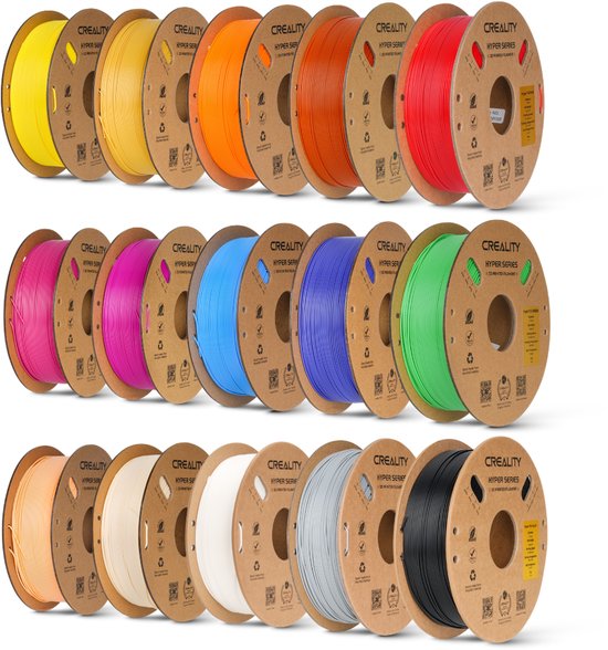 Filament pour imprimante 3D Creality Hyper PLA 1,75 mm - Universel - 1 kg - Impression rapide jusqu'à 600 mm/s - Enroulé sans emmêlement - Or