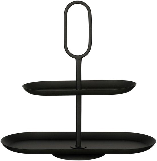 Mica Decorations Rama Etagere 2 Layer - L38 x L17 x H37 cm - Métal - Noir
